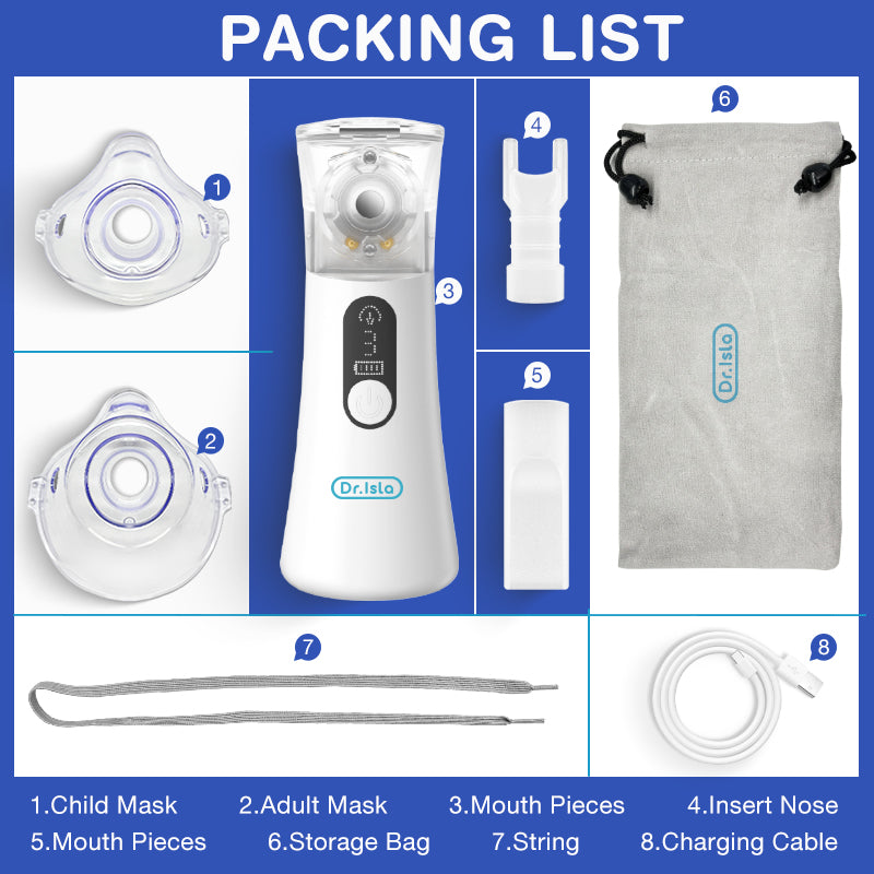 Dr.Isla™️ 8 Gear Atomized Particles Handheld Nebulizer